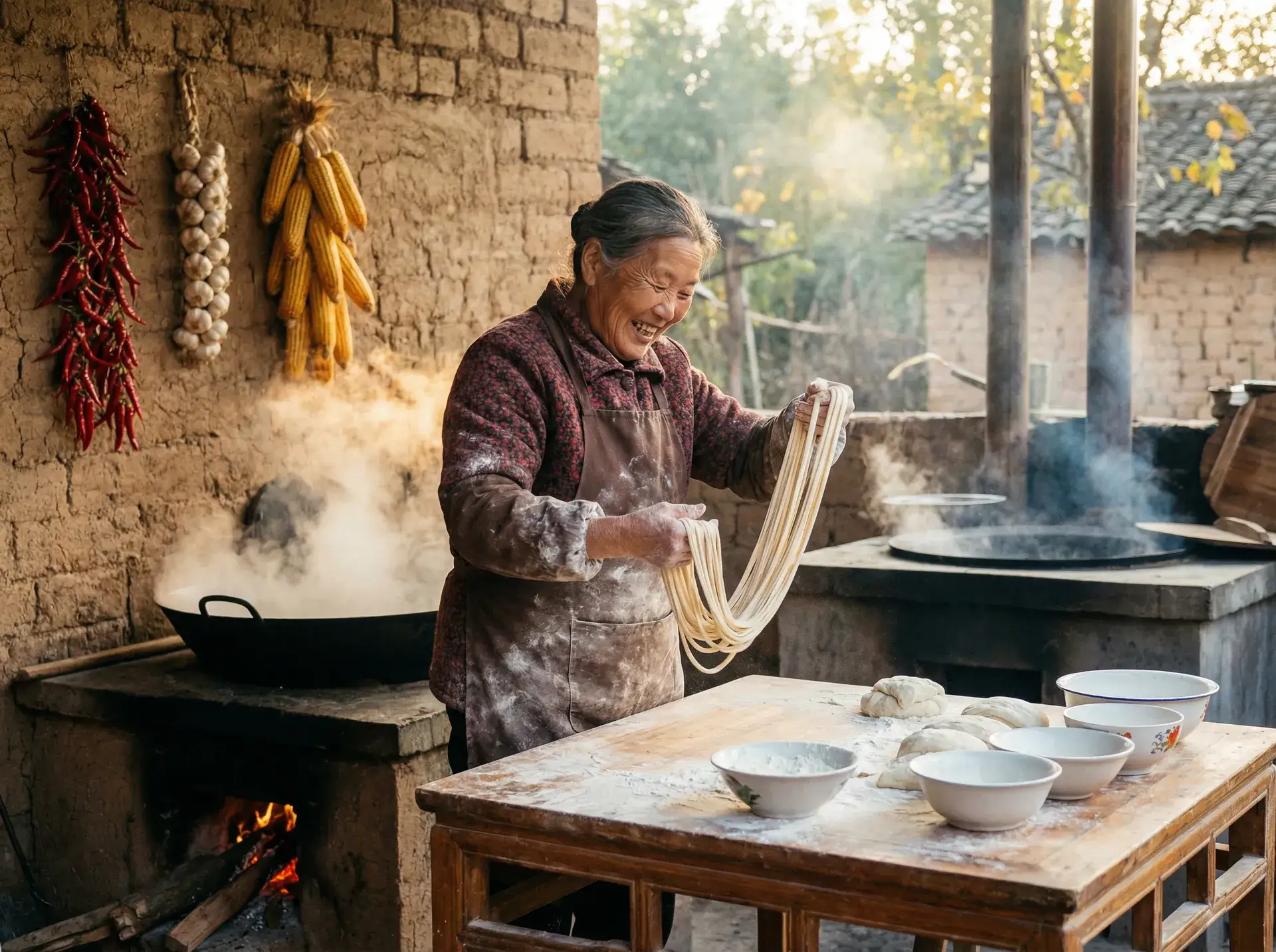 农家大嫂手擀面 - 回复术士的重来樱花动漫 乡村美食